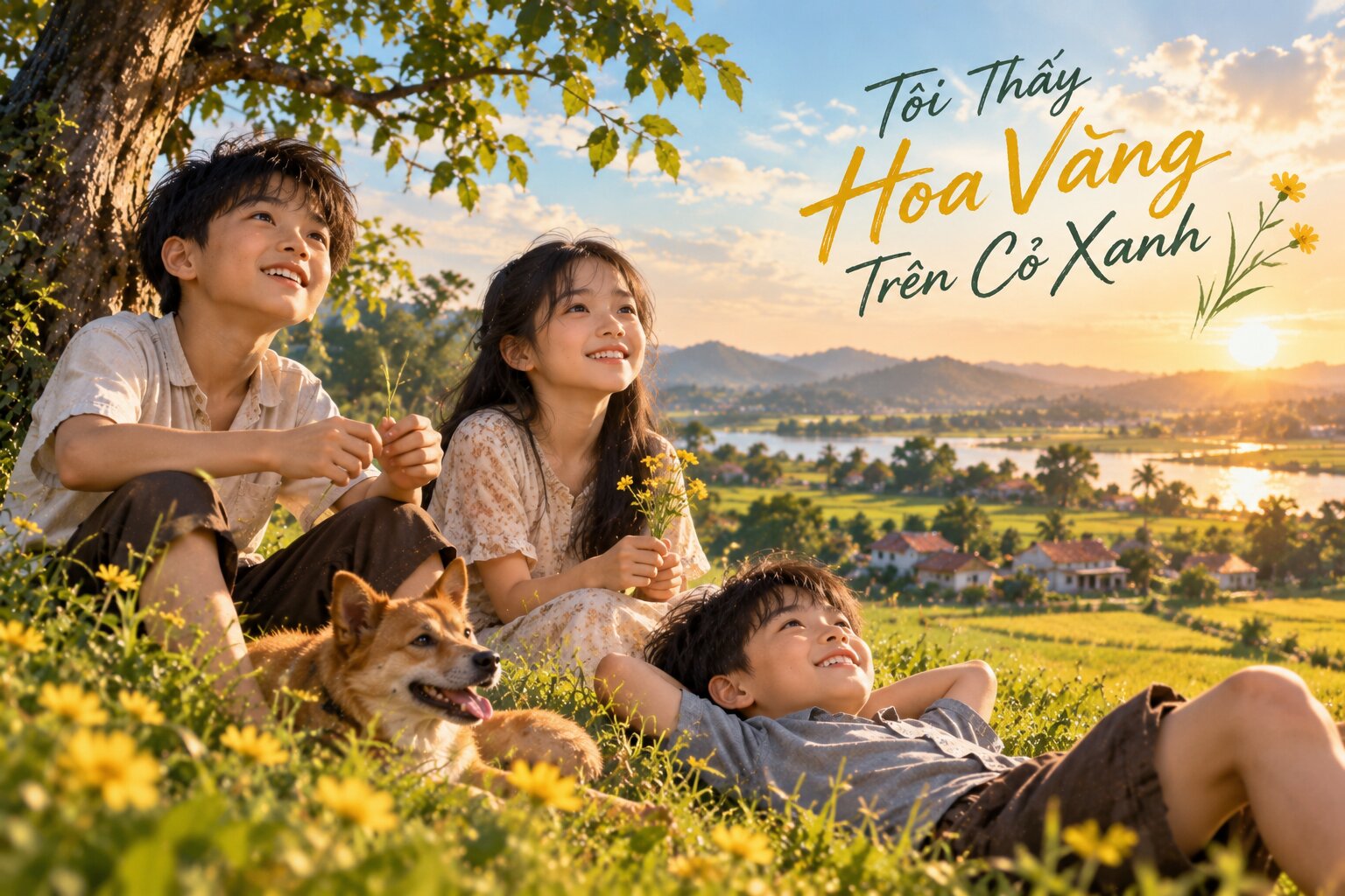 Tôi Thấy Hoa Vàng Trên Cỏ Xanh kể về tuổi thơ của Thiều và Tường giữa làng quê với những buồn vui và tình thân