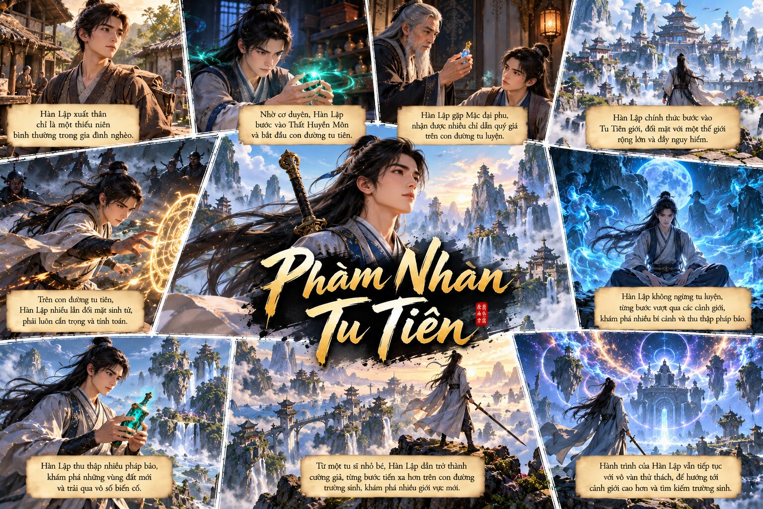 Từ một thiếu niên bình thường, Hàn Lập từng bước tu luyện, vượt muôn hiểm nguy để theo đuổi con đường trường sinh đầy gian nan