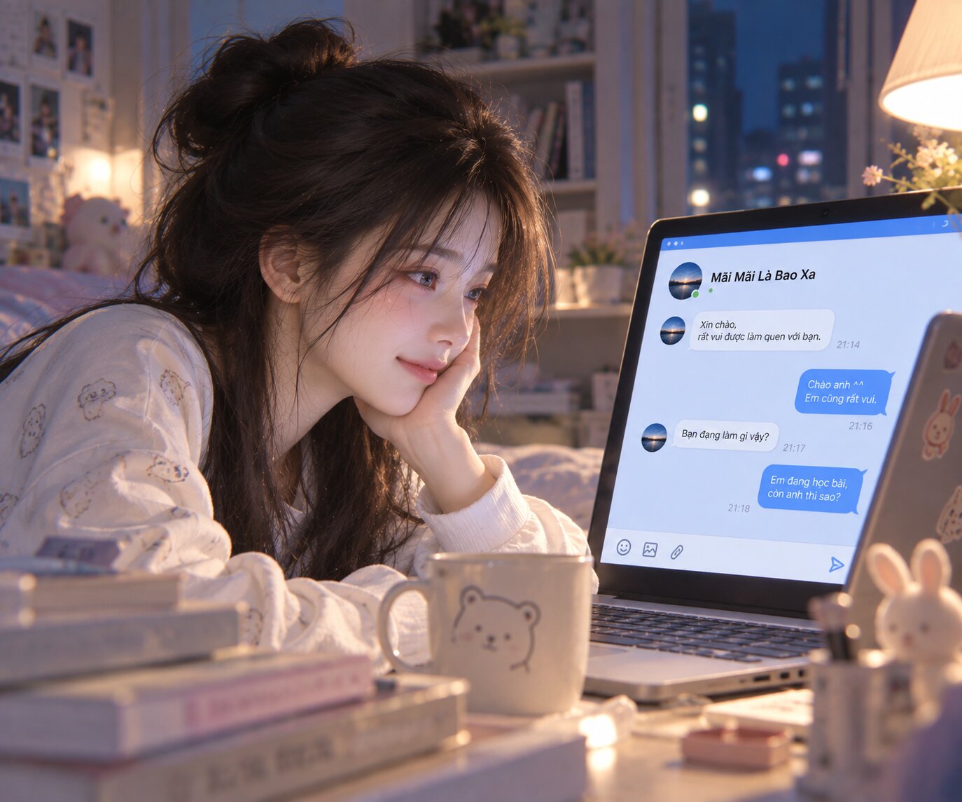 Những cuộc trò chuyện tưởng chừng bình thường trên mạng đã mở đầu cho mối duyên kéo dài nhiều năm giữa Bạch Lăng Lăng và Dương Lam Hàng