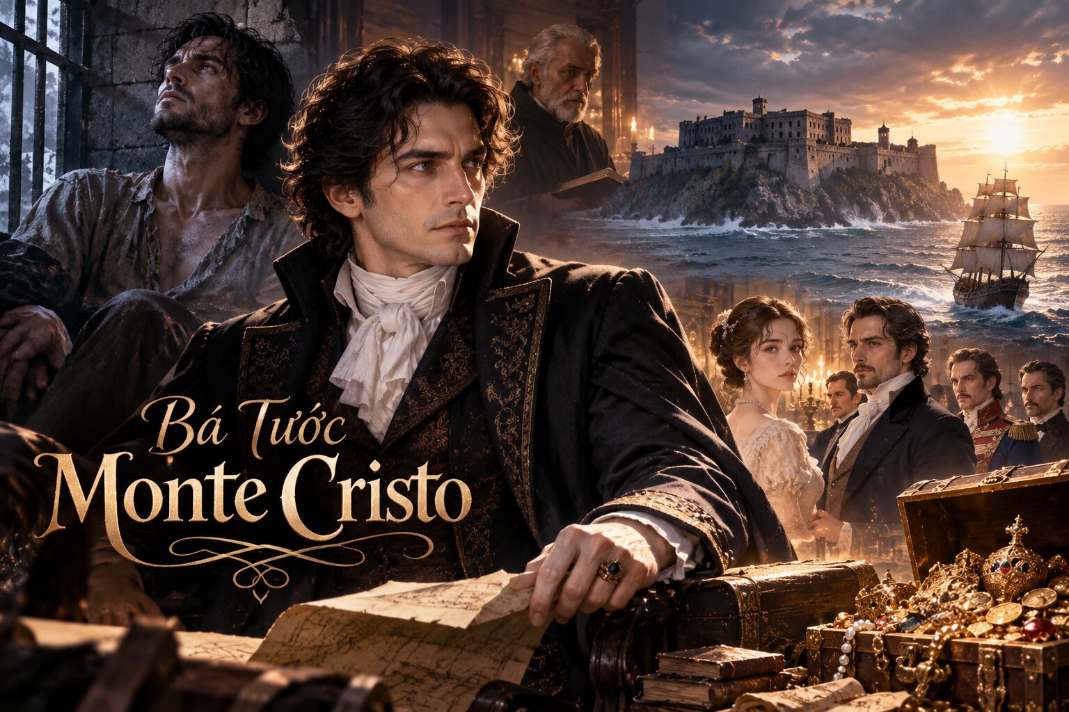 Bá Tước Monte Cristo theo chân Edmond Dantès từ bi kịch phản bội đến hành trình trở lại đầy bí ẩn và kịch tính