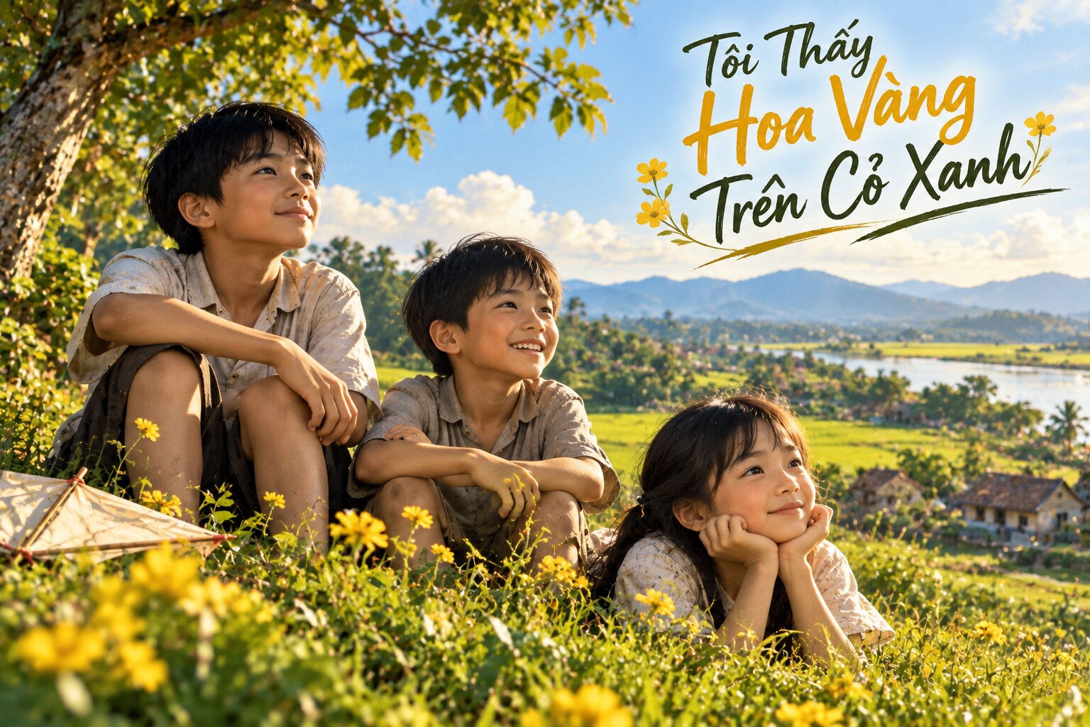 Tôi Thấy Hoa Vàng Trên Cỏ Xanh kể tuổi thơ của Thiều và Tường với tình anh em, rung động đầu đời và làng quê