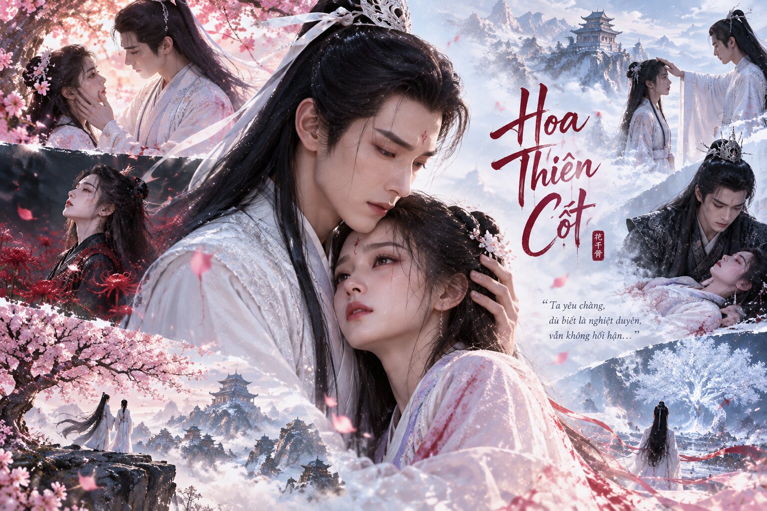 Hoa Thiên Cốt bước vào con đường tu tiên và gặp Bạch Tử Họa, mở ra mối duyên sâu sắc giữa tình yêu và những thử thách