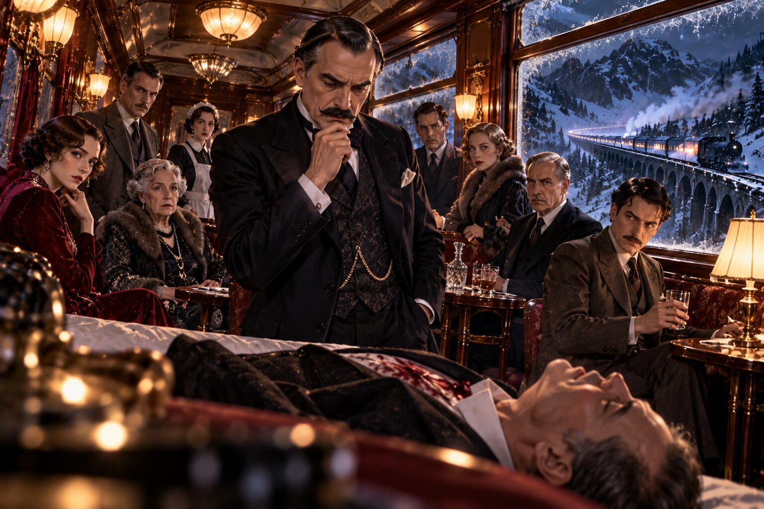 Hercule Poirot điều tra vụ án bí ẩn trên chuyến tàu Orient Express, nơi mỗi hành khách đều có thể che giấu bí mật.