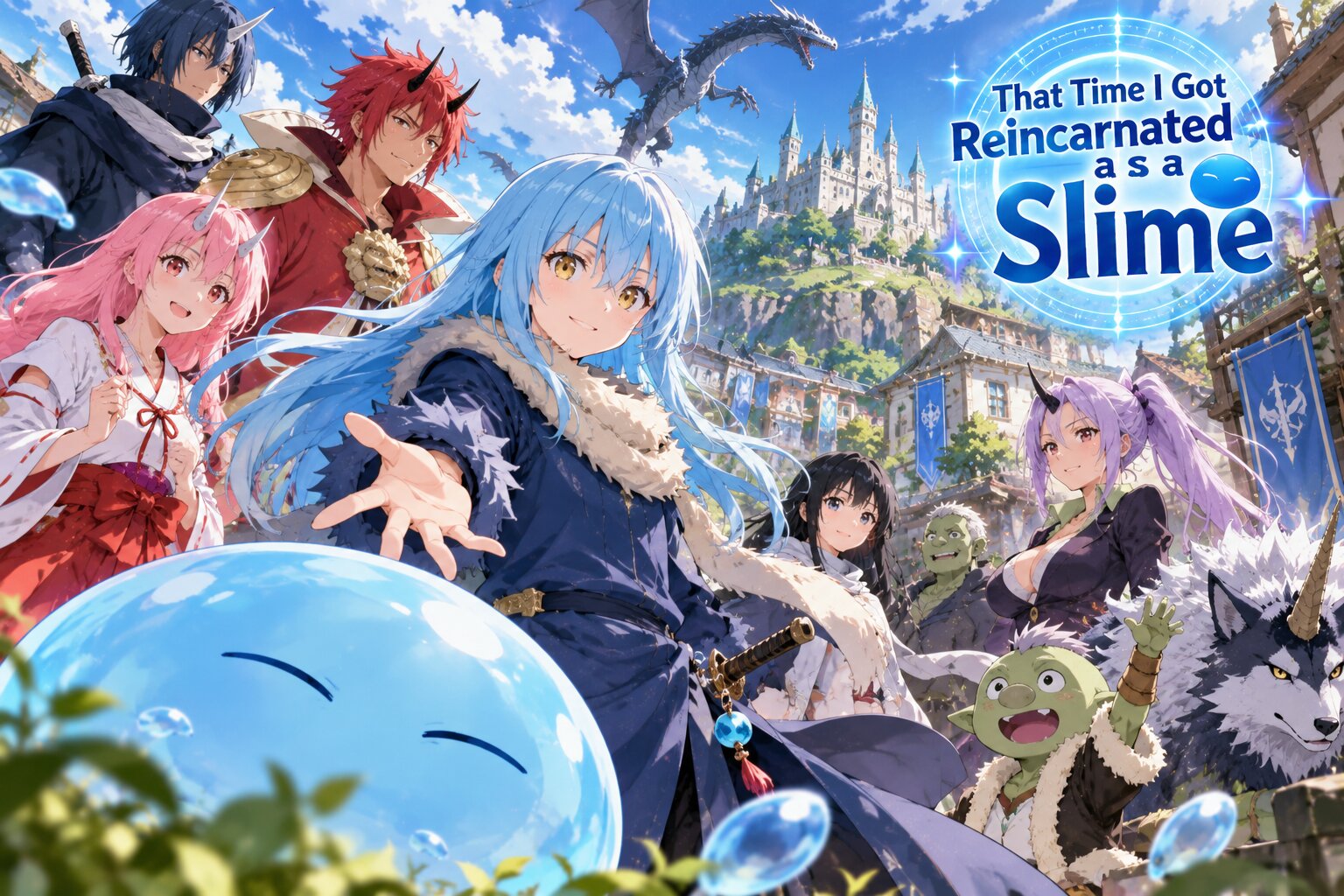 That Time I Got Reincarnated as a Slime kể hành trình Rimuru tái sinh thành slime và xây dựng thế giới của riêng mình