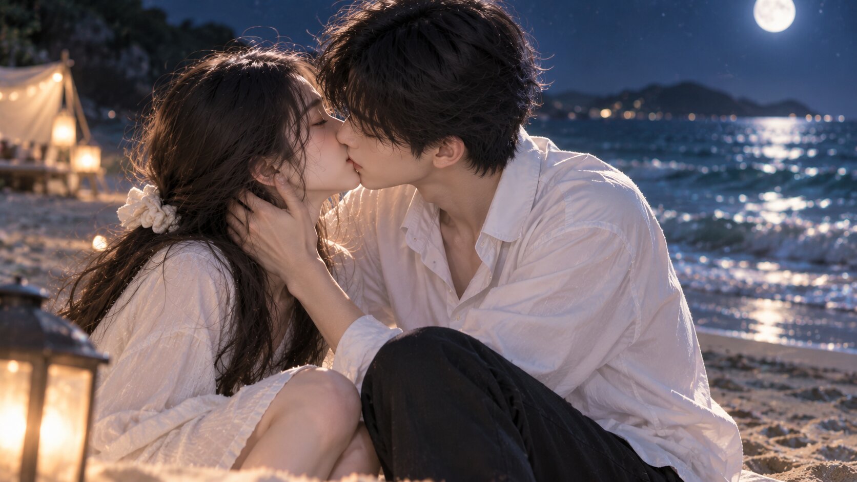 Trong chuyến du lịch tốt nghiệp, nụ hôn thận trọng trên bãi biển trở thành bí mật đẹp nhất của Thịnh Hạ và Trương Chú