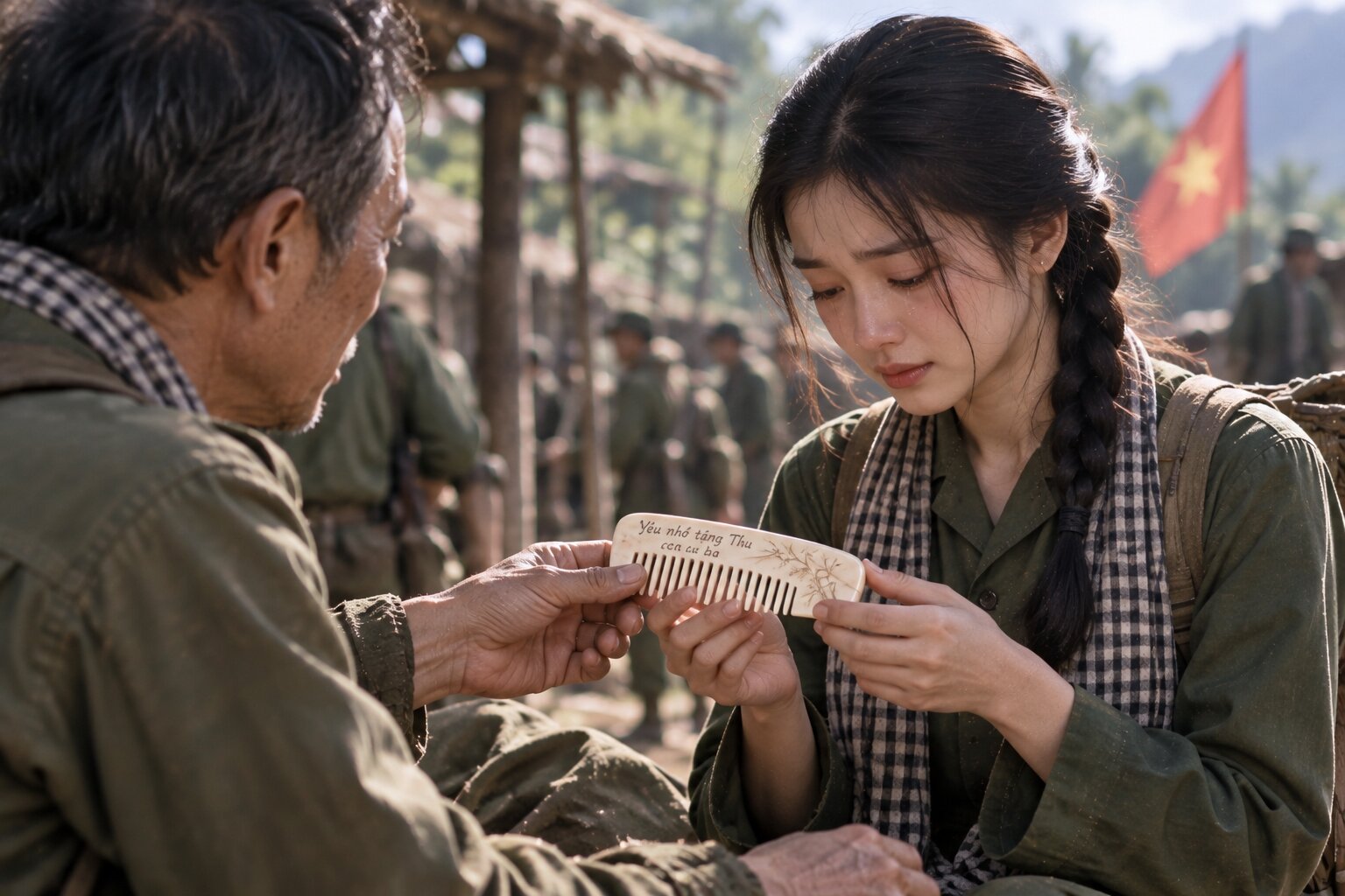 Khi trưởng thành, Thu nhận lại chiếc lược ngà từ bác Ba, kỷ vật cuối cùng chứa đựng tình yêu thương của người cha đã hy sinh